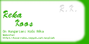 reka koos business card